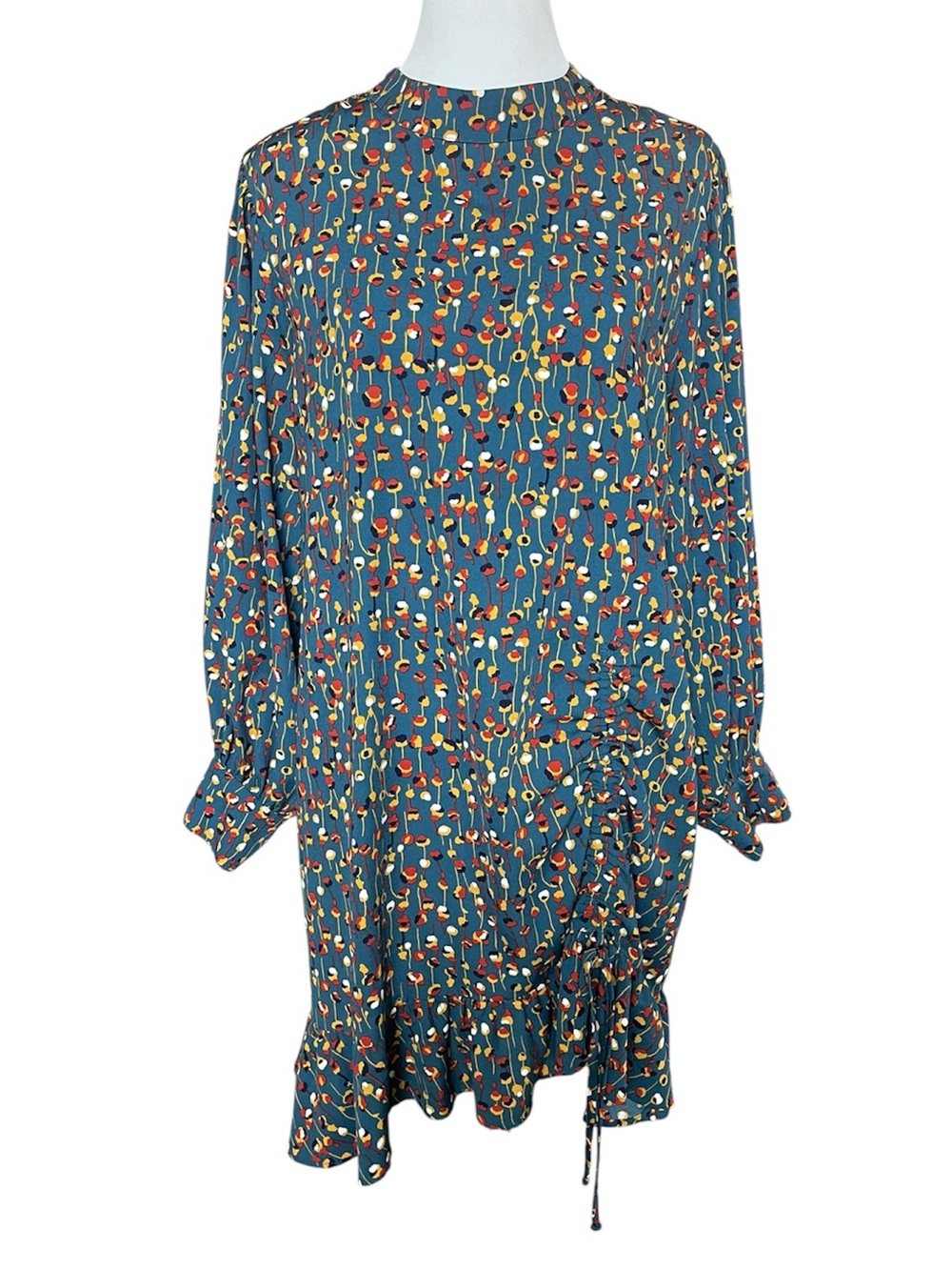 Uncle Frank long sleeve ruffle hem ditsy floral dress
